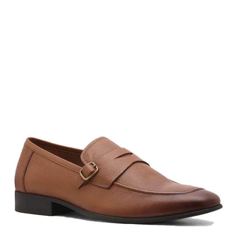 Men Brown Textured Slip On Loafer