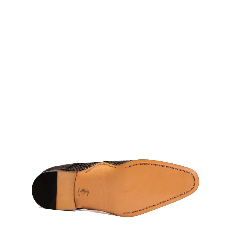 Men's Black Leather Single Strap Monk Shoe