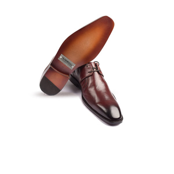 Burgundy Leather Plain Toe Dress up Shoes