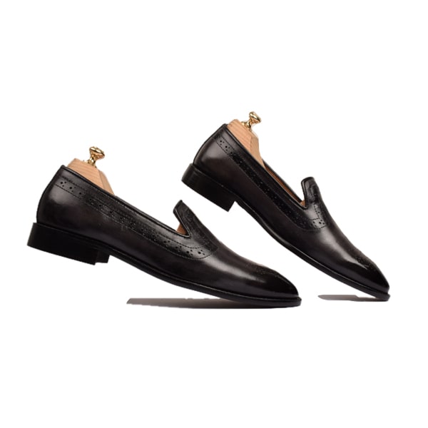 Classy Design Grey Leather Slip on Shoes