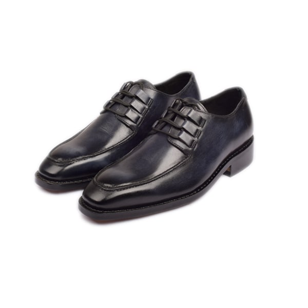 Derby Blucher Blue Leather Shoes