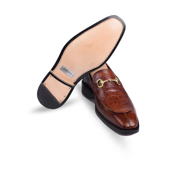 Embossed Leather Penny Loafer