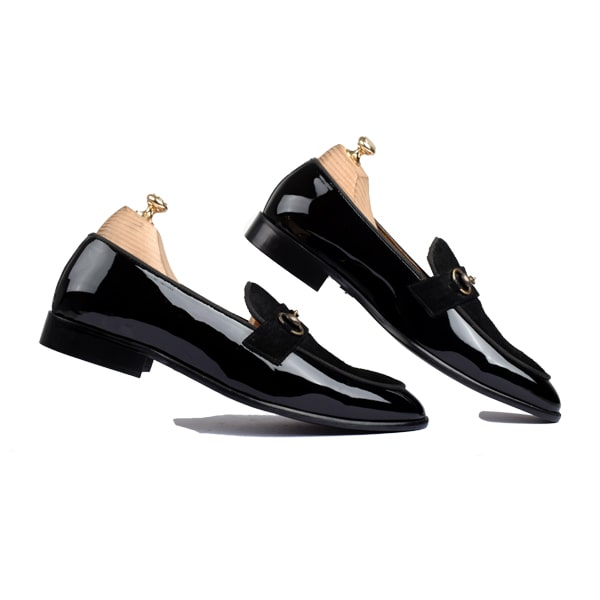 Penny Shiny Black Suede Uper Leather Loafer