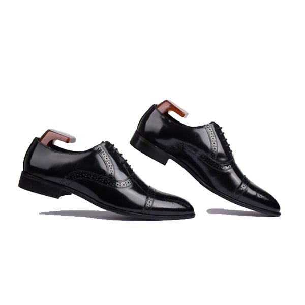 Wingtip Captoe Shoes Black Patent
