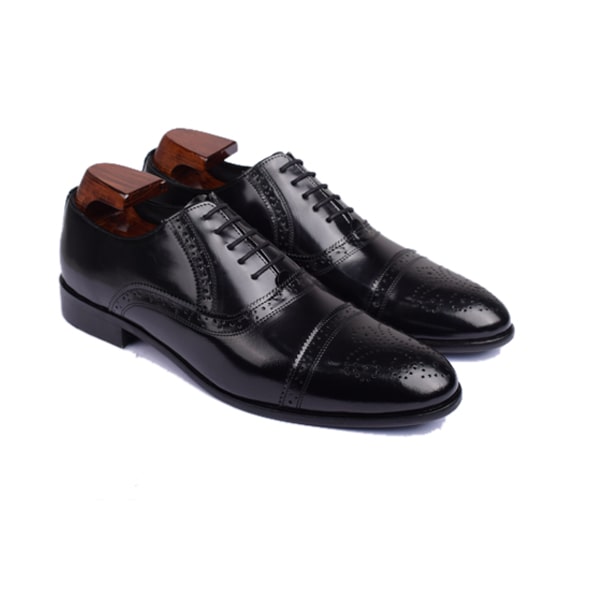 Wingtip Captoe Shoes Black Patent