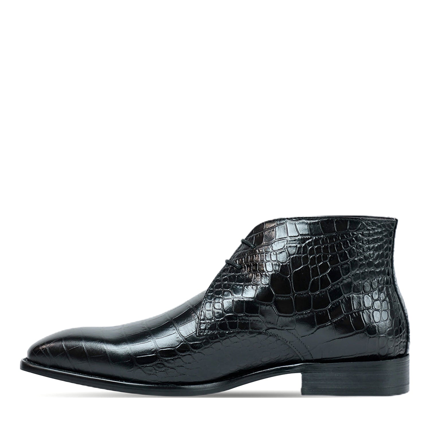 Black Croco Chukka Boots