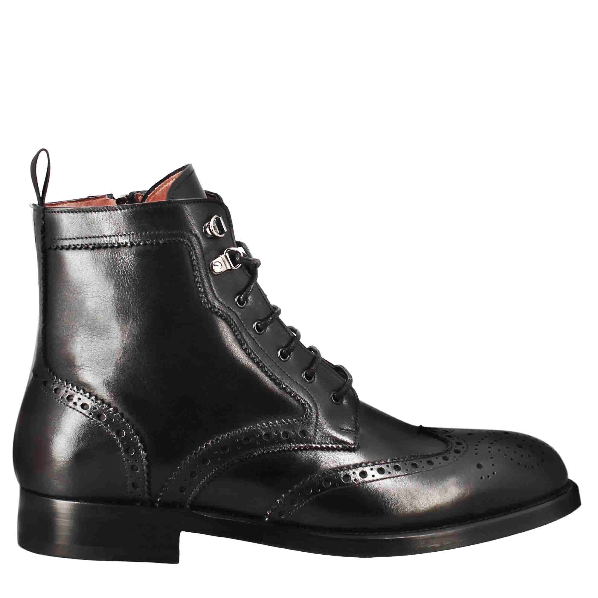 Black Amphibious Brogue Boots