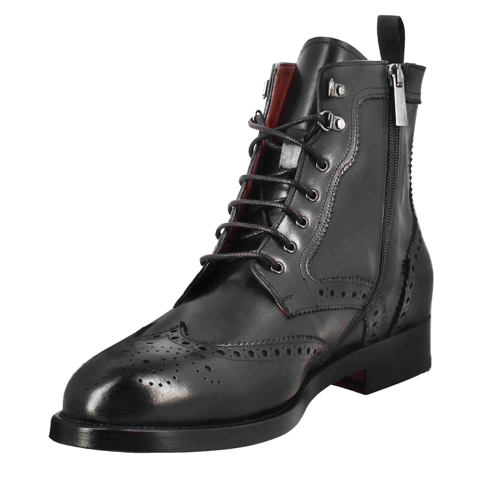 Black Amphibious Brogue Boots