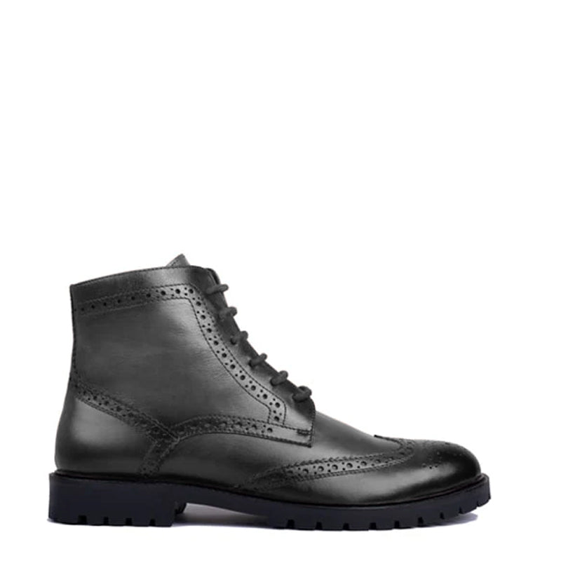 Wingtip High Ankle Lace up Boots
