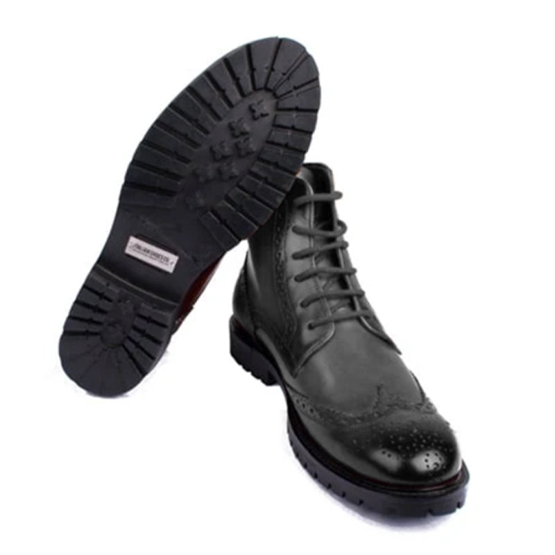 Wingtip High Ankle Lace up Boots