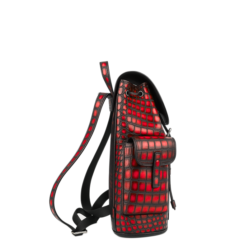 Luxury Black Croco Leather Backpack