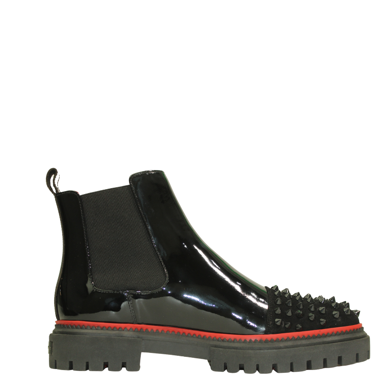 Italian Melon Spike Black Chelsea Boot For Men
