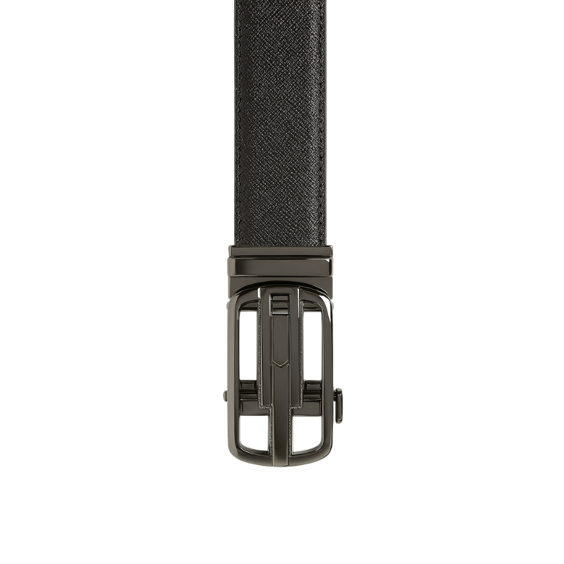 Black Leather Belt with Autolock BuckleUp Finish