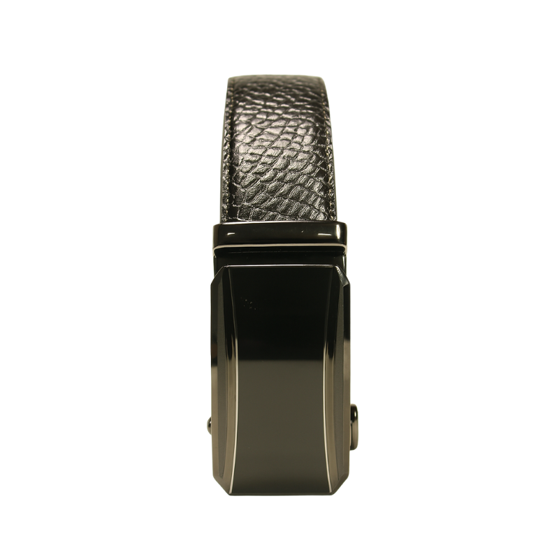 Croco Black Leather Ratchet Belt with Autolock BuckleUp Edition