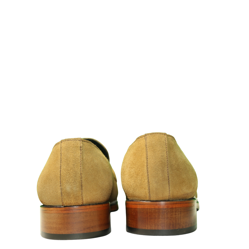 Classic Suede Leather Tan Penny Lofer Slip-On