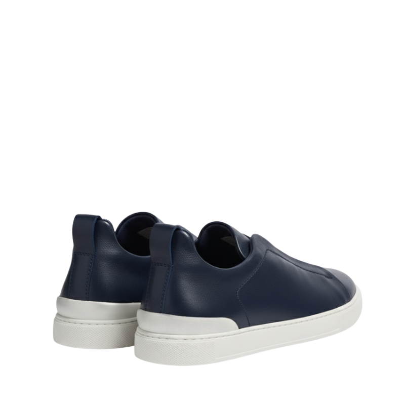 Luxury Edition Triple Stitch Leather Purple Sneaker for Men's