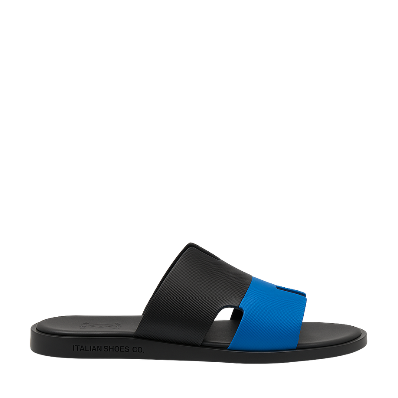 Luxury Dual Shade Black & Blue H Style Slipper