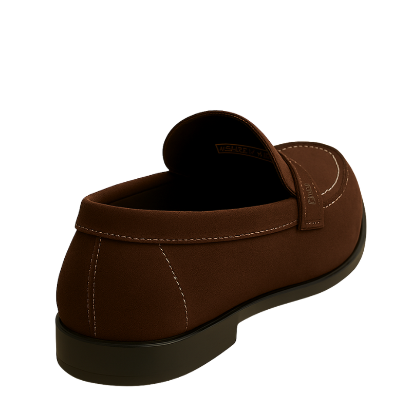 Italian Suede Penny Black Loafer for Men's