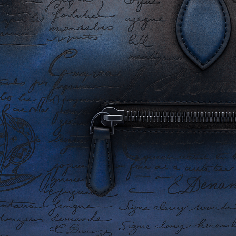 Premium Travel Duffel Leather Blue Luggage Bag