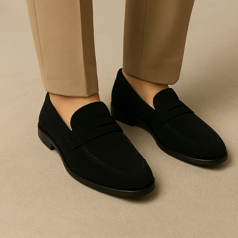 Italian Suede Penny Brown Loafer for Men's