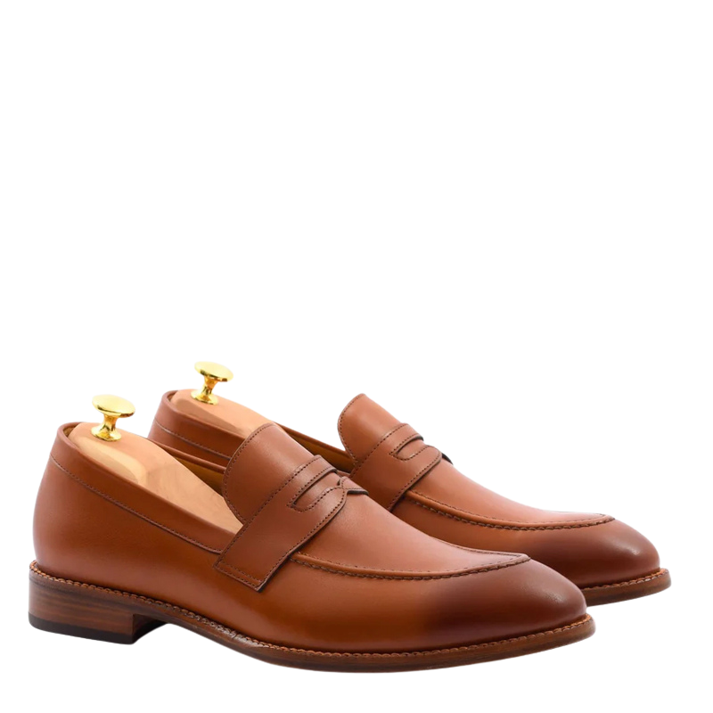 Men's Slip-On Oak Shoe with Stacked Heel
