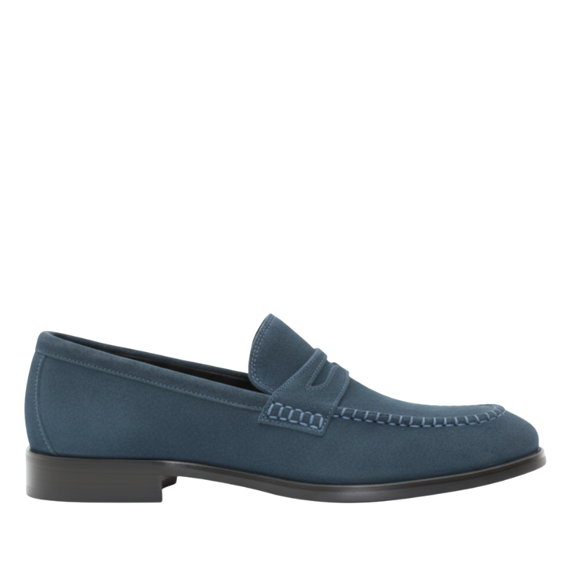 Men Classic Blue Suede Penny Loafer