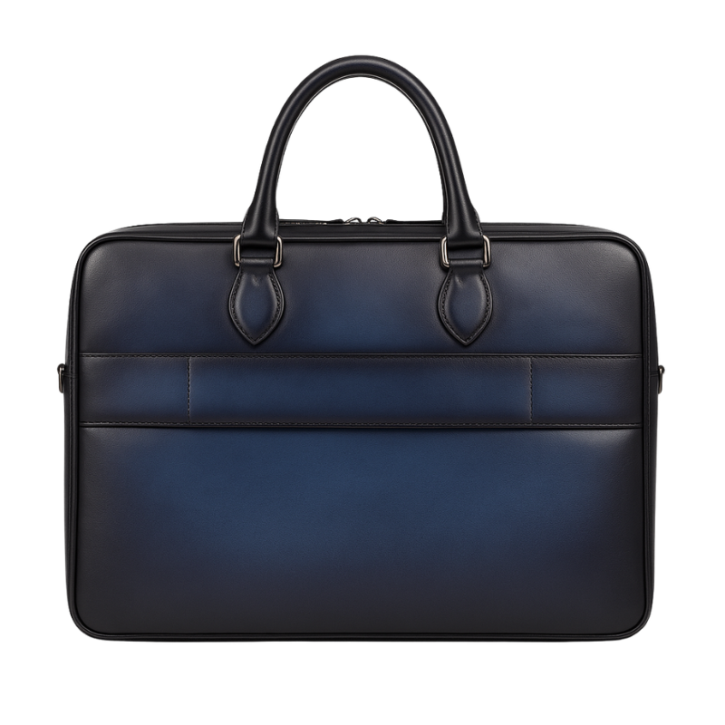 Men's Multifunctional Leather Luxury Burgundy Briefcase Bag