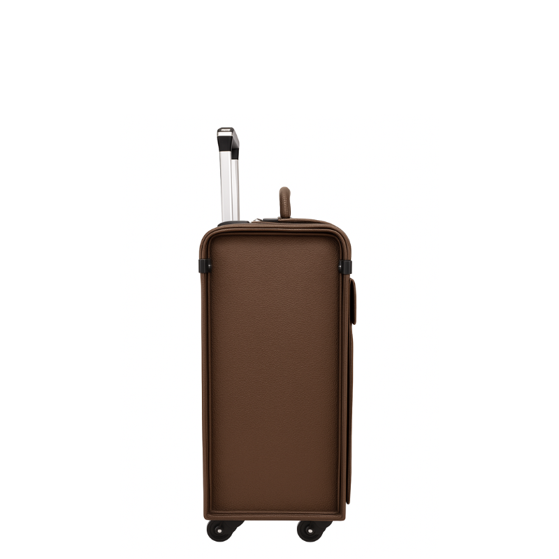 Premium Edition Italian Four Wheel Leather Brown Trolley Bag