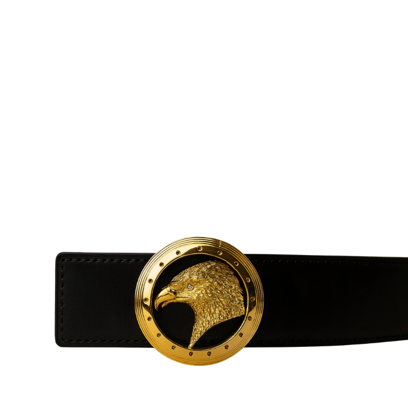 Golden Inbuilt Stone Circle Whisperwind Head Buckle