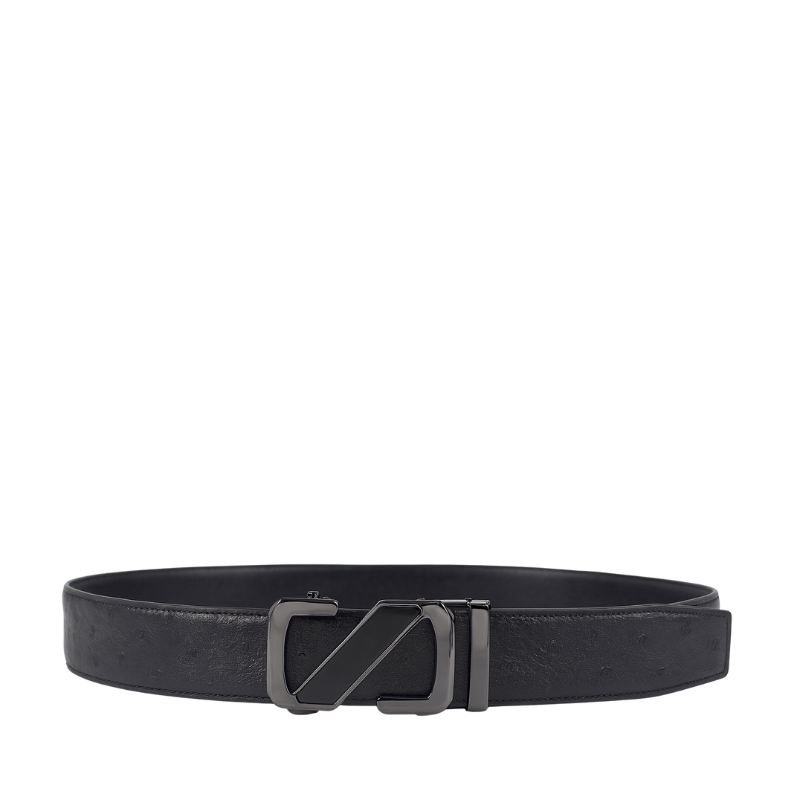 Croco Leather Black Strap Embossed Finish Belt with S Style Autolock Buckle