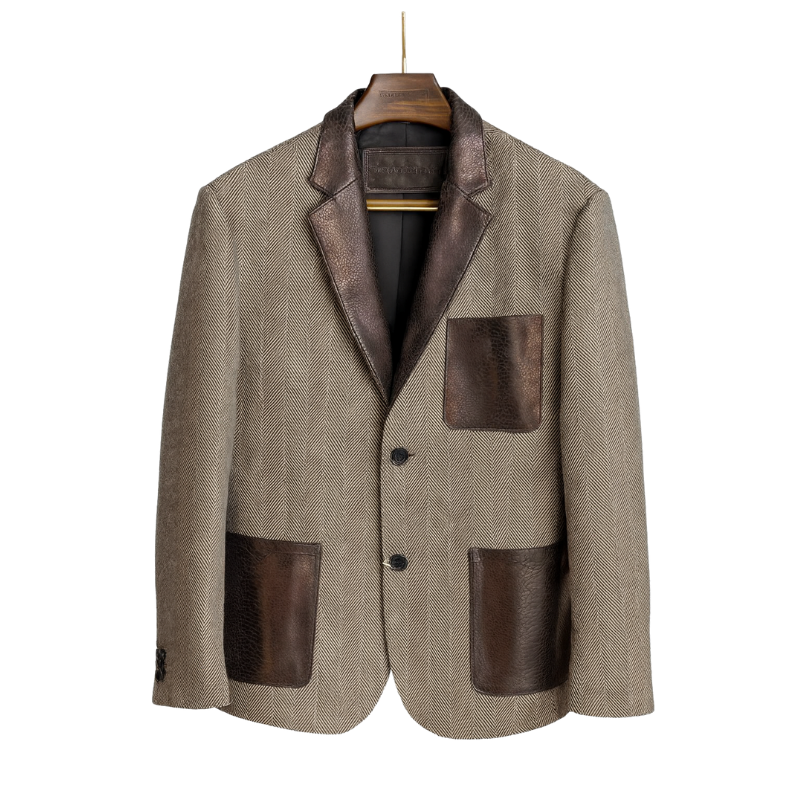Men's Artisan Prime Solid Blazer With Elbow Patches