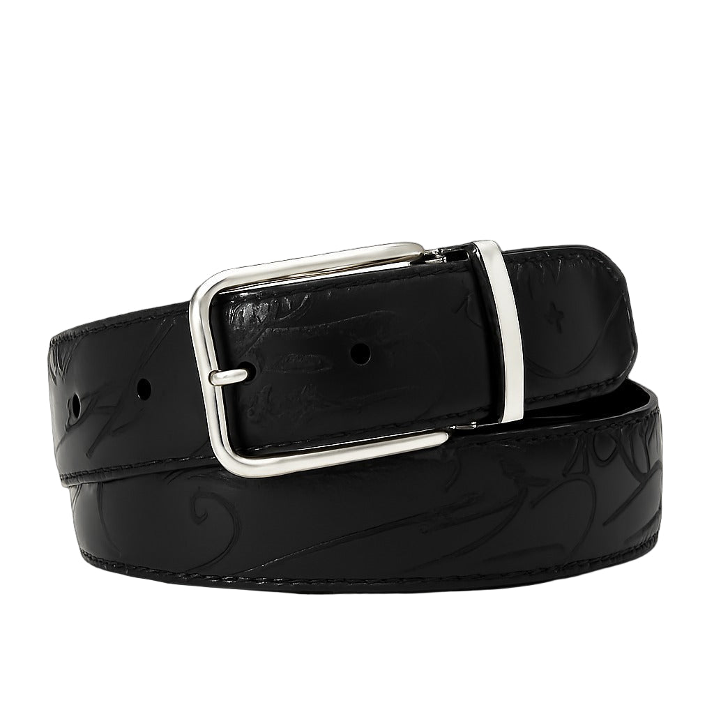 Luxury Leather Black Premium Textured Belt