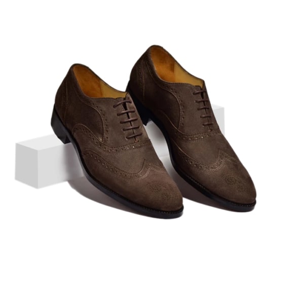 Wingtip Suede Leather Derby Shoe