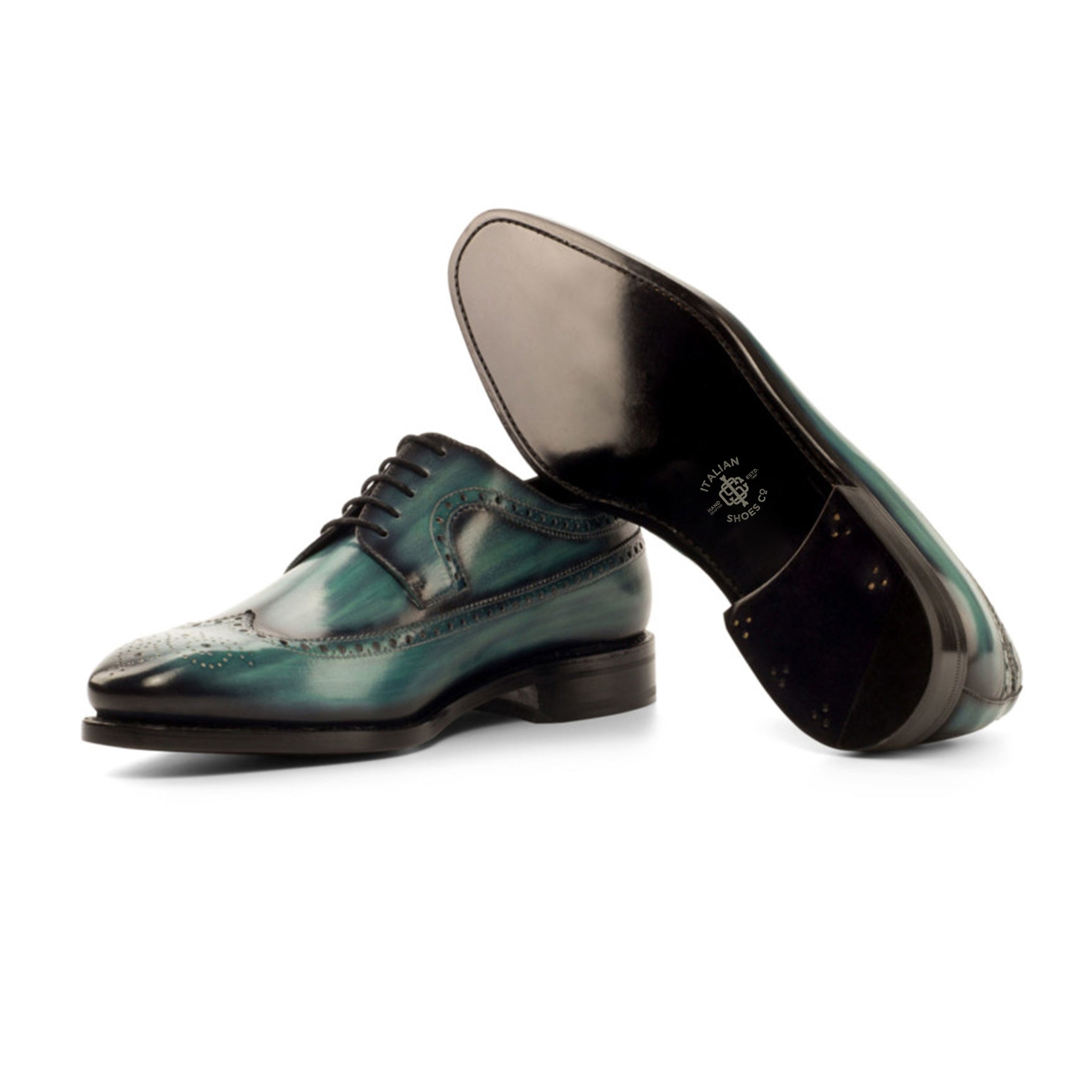 Turquoise Patina Blucher Shoes