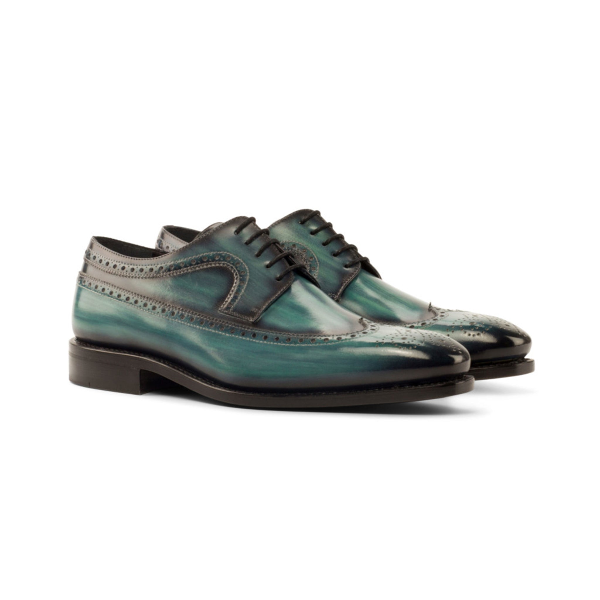 Turquoise Patina Blucher Shoes