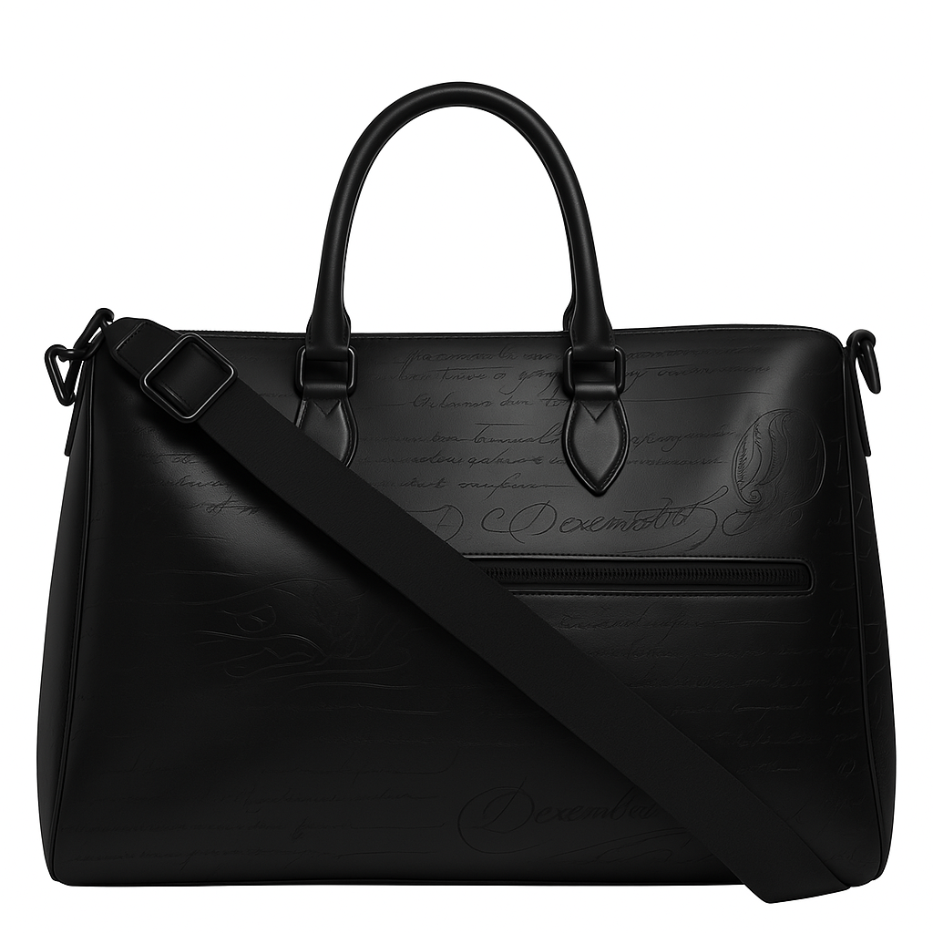 Premium Travel Duffel Leather Black Luggage Bag