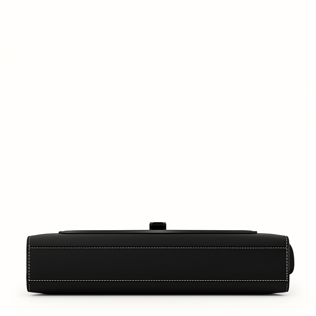 Stylish Italian Black Leather Briefcase Bag