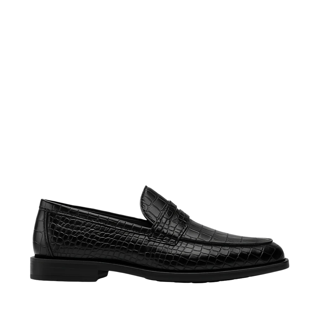 Croco Leather Printed Loafer Brown