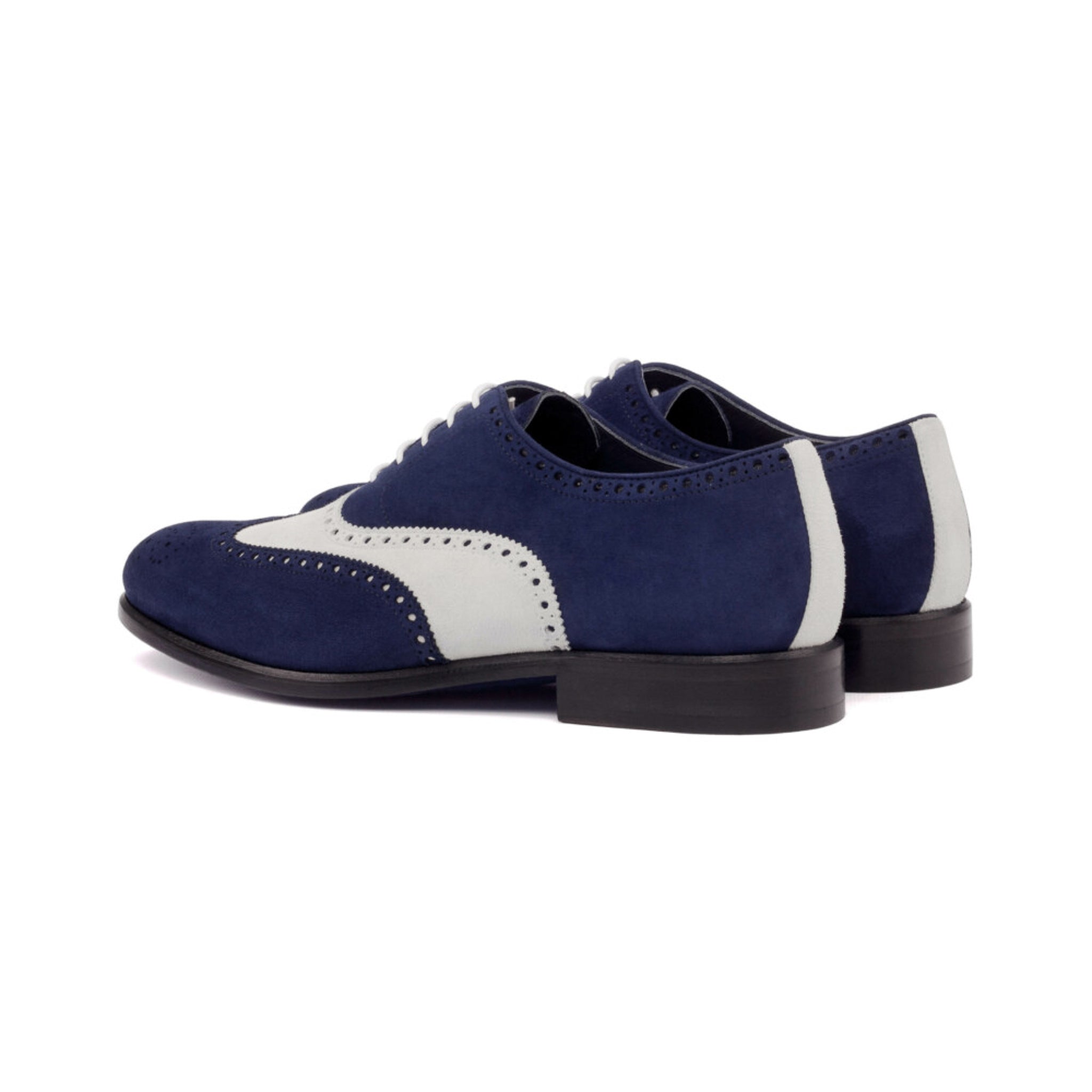 Navy and White Suede Brogues