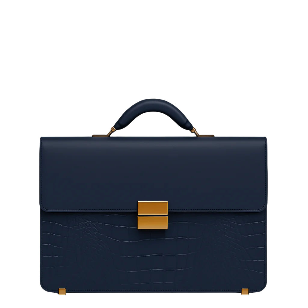 Luxurious Burgundy Crocodile Textured Briefcase
