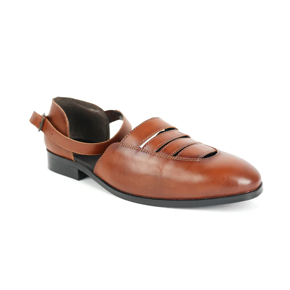 Nawabi Ankle-Strap Sandals - Tan