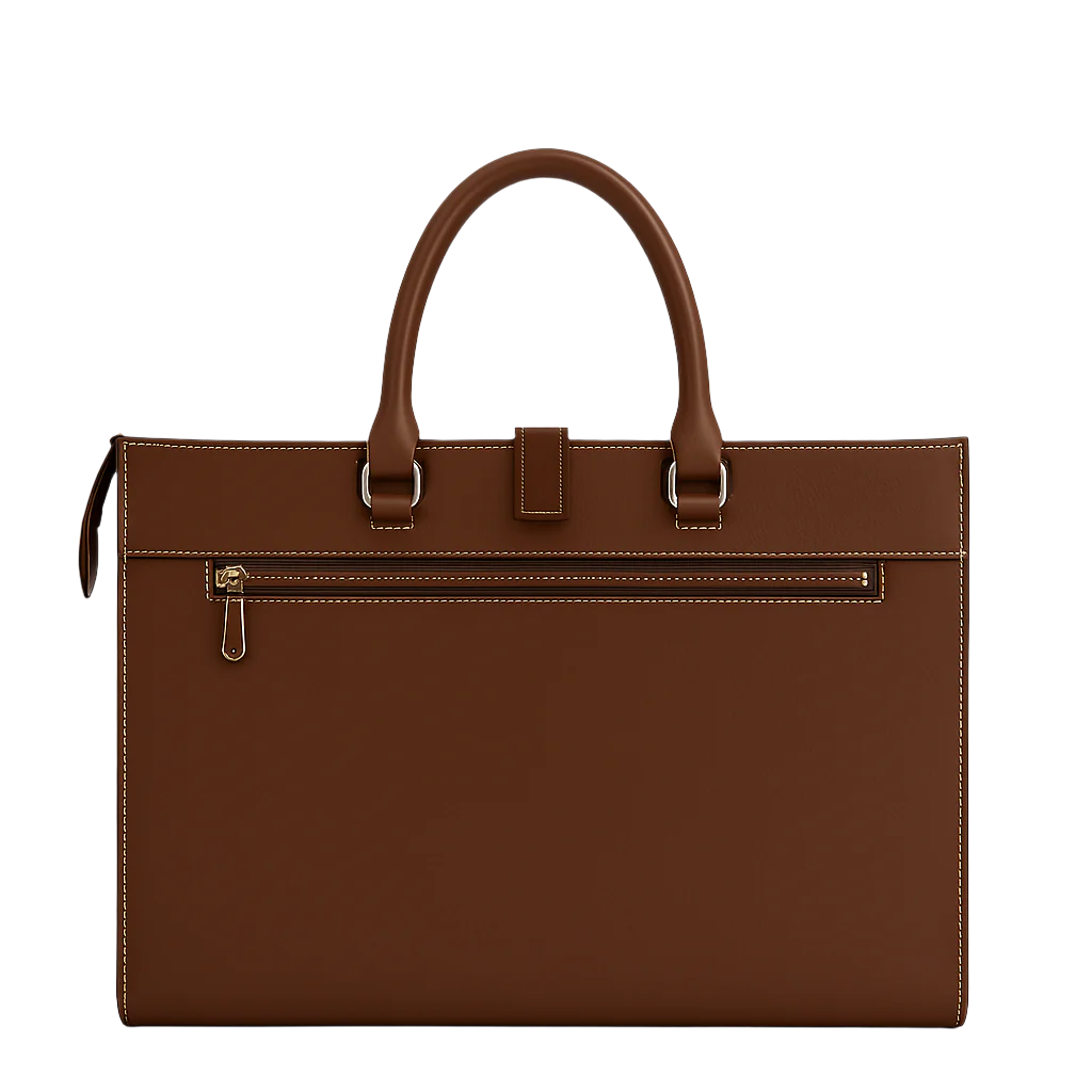 Stylish Italian Black Leather Briefcase Bag