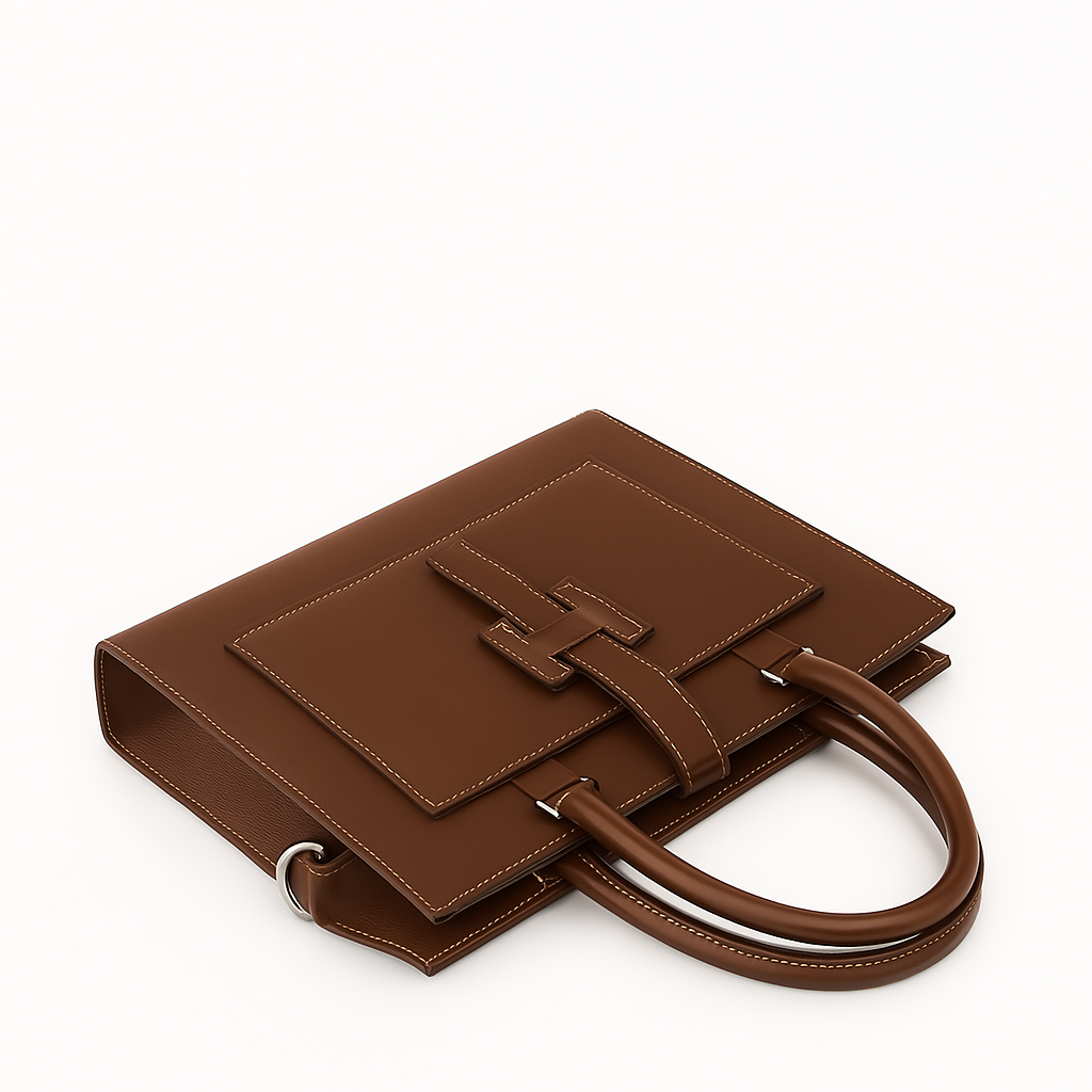 Stylish Italian Brown Leather Briefcase Bag