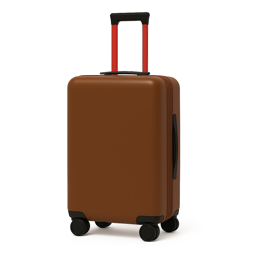 Luxury Wide Tan Trolley Luggage Bag