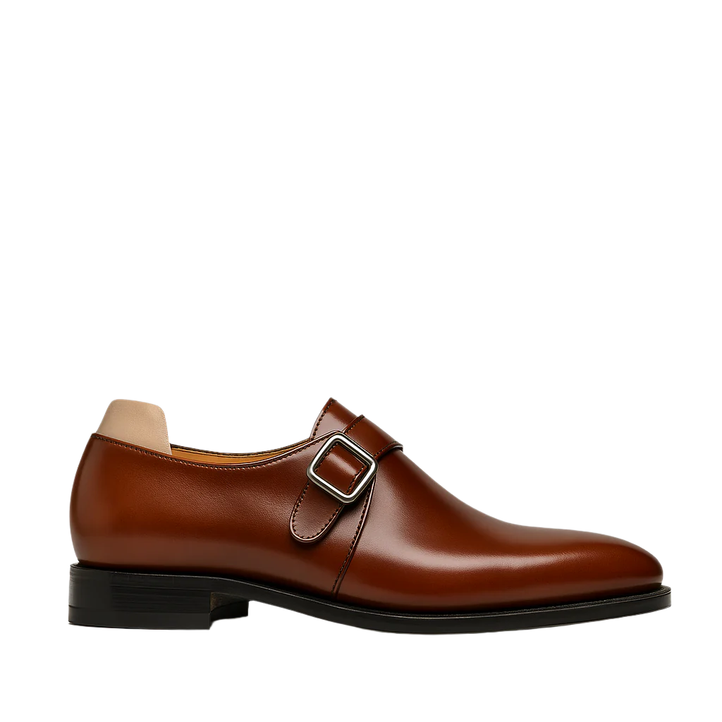 Classic Burgundy Monk Strap Leather Shoe