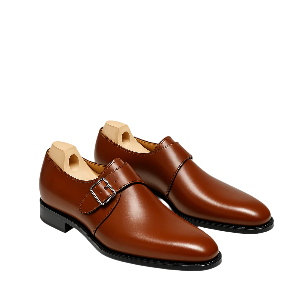 Classic Tan Monk Strap Leather Shoe