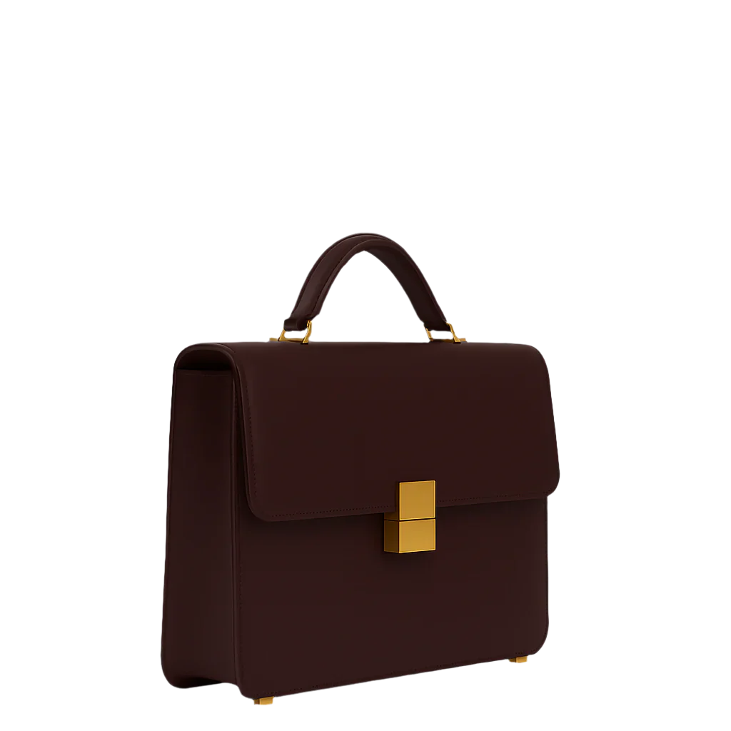 Luxurious Black Crocodile Textured Briefcase