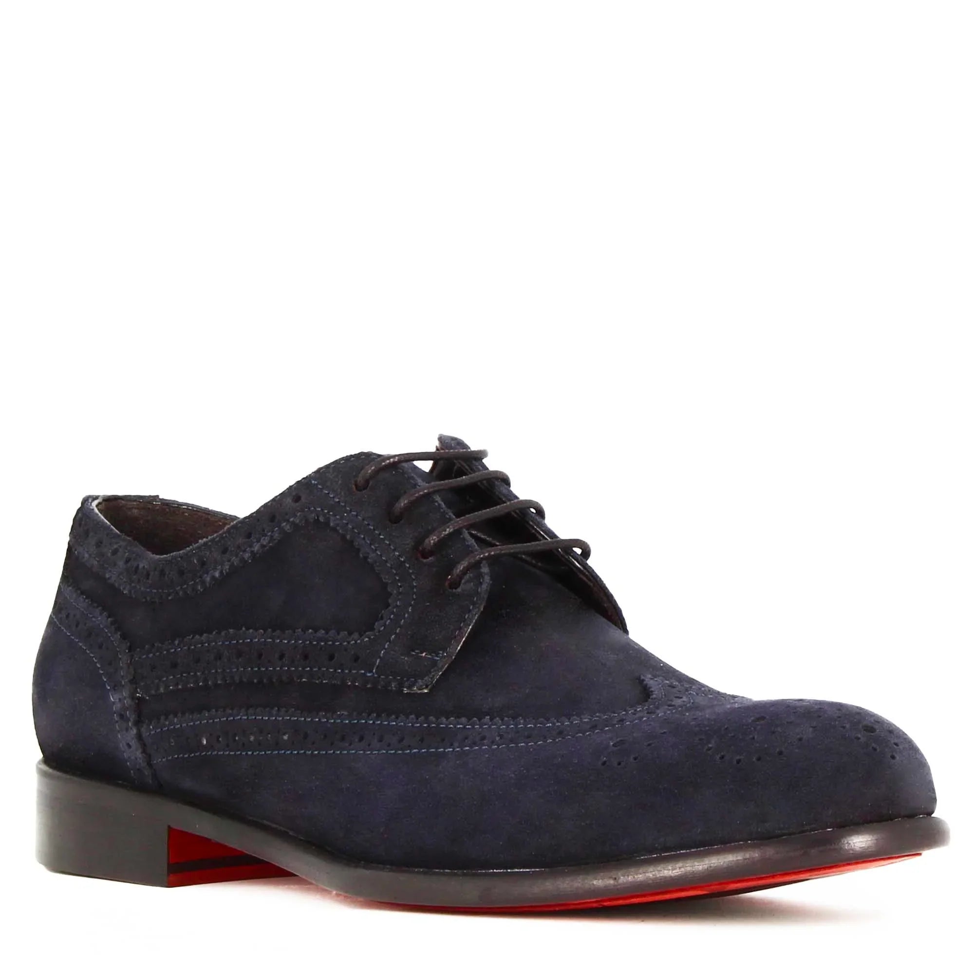 Elegant Blue Suede Derby