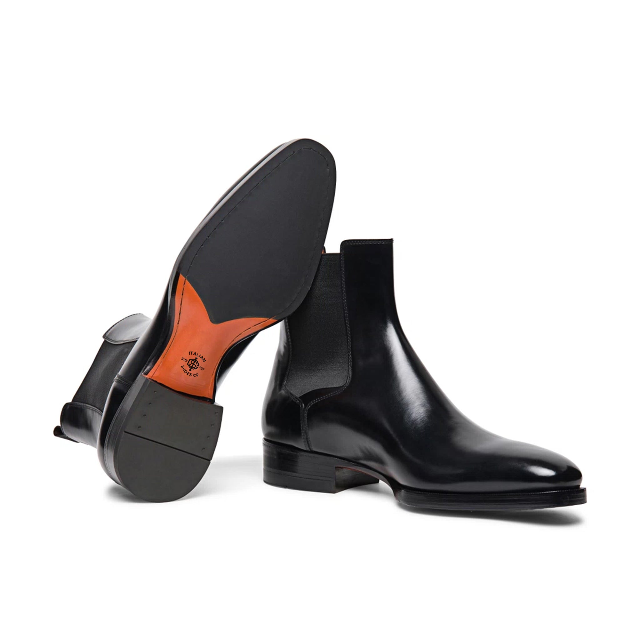 Black Leather Chelsea Boots - Italian Shoes Company