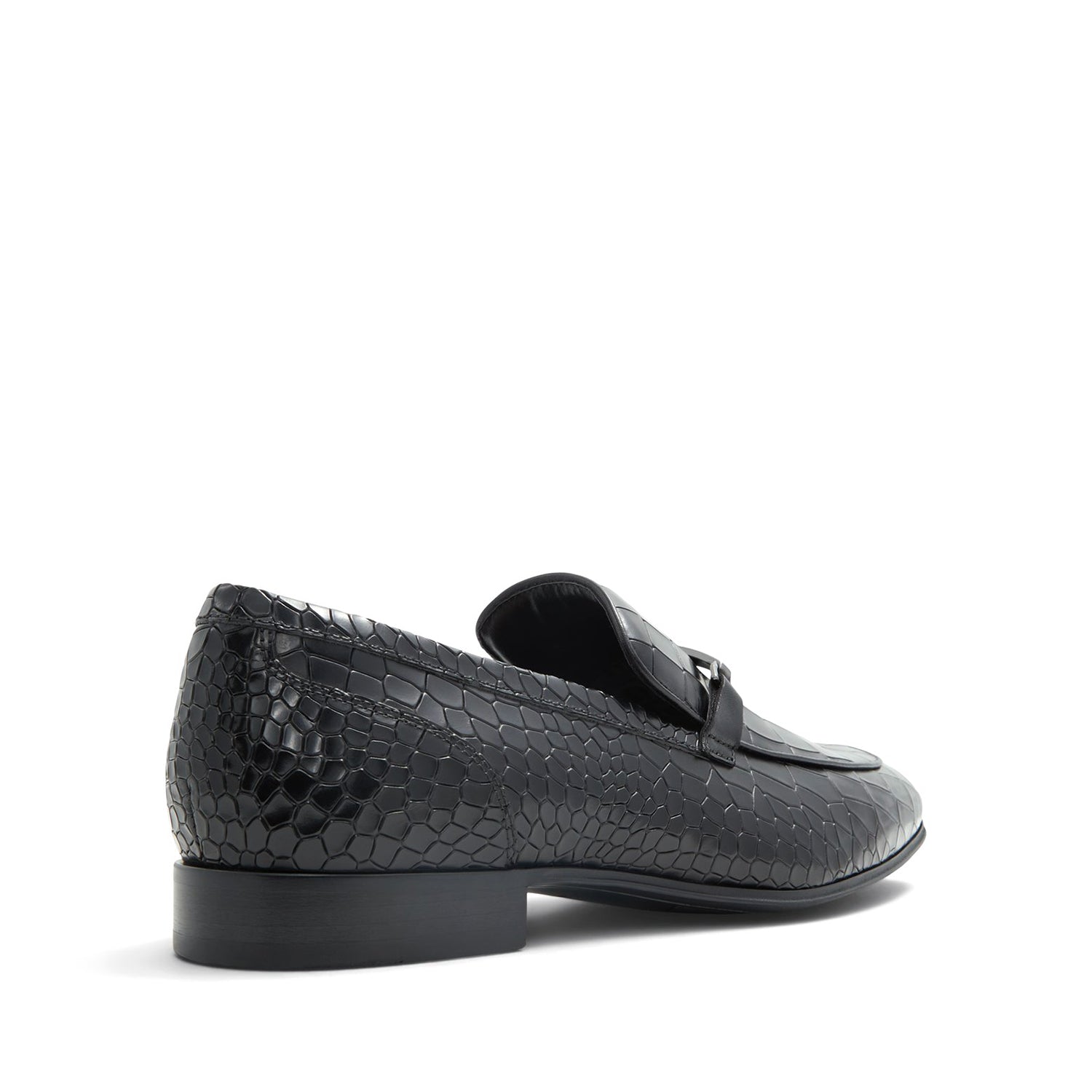 Black Croco X Python Leather Loafers